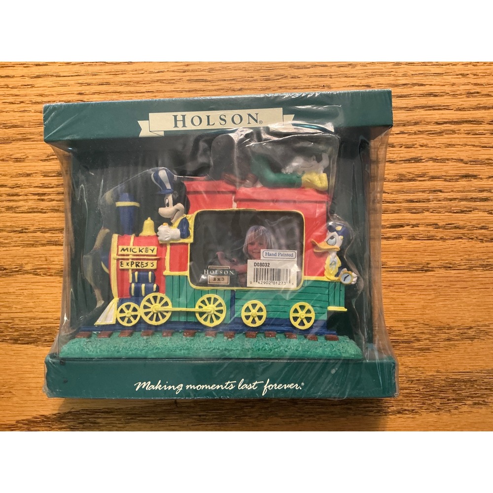 Holson Disney Mickey Express Train Photo Frame Hand Painted Mickey Goofy Donald